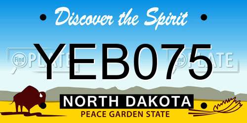 YEB075 North Dakota License Plate