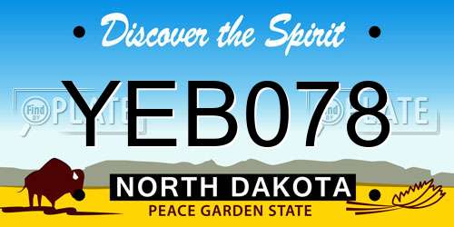 YEB078 North Dakota License Plate