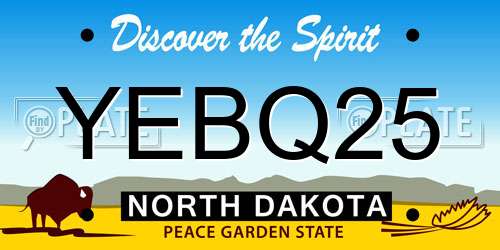 YEBQ25 North Dakota License Plate