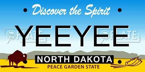 YEEYEE North Dakota License Plate