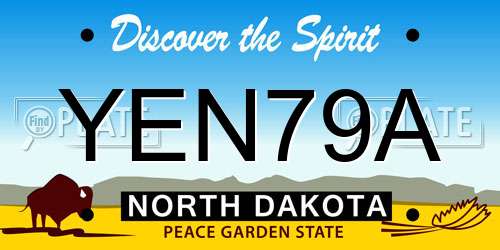 YEN79A North Dakota License Plate