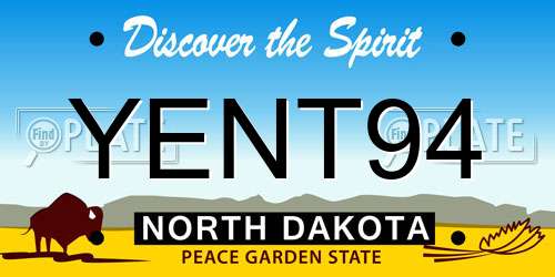 YENT94 North Dakota License Plate