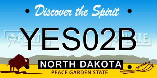 YES02B North Dakota License Plate