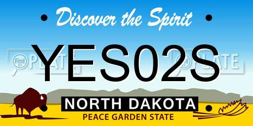 YES02S North Dakota License Plate