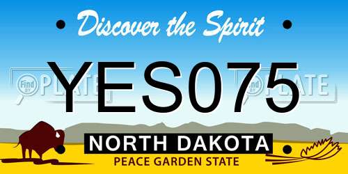 YES075 North Dakota License Plate