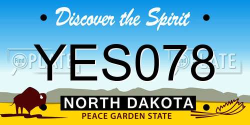 YES078 North Dakota License Plate