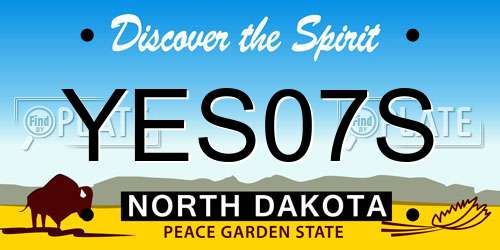 YES07S North Dakota License Plate