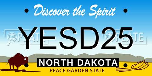 YESD25 North Dakota License Plate