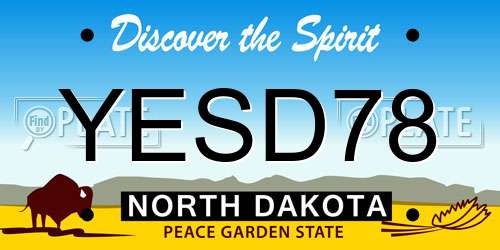 YESD78 North Dakota License Plate