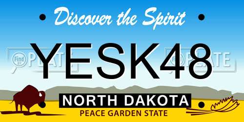 YESK48 North Dakota License Plate