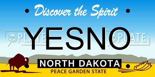 YESNO North Dakota License Plate