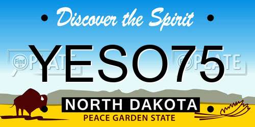 YESO75 North Dakota License Plate