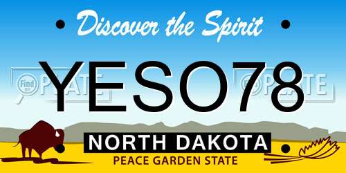 YESO78 North Dakota License Plate