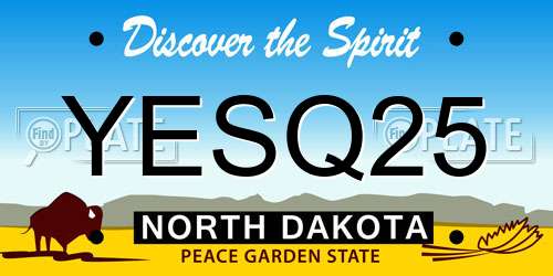 YESQ25 North Dakota License Plate