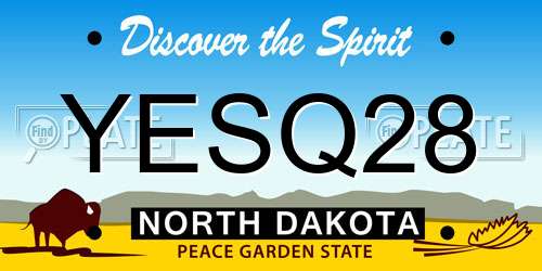 YESQ28 North Dakota License Plate