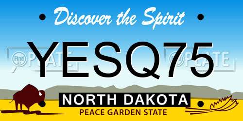 YESQ75 North Dakota License Plate