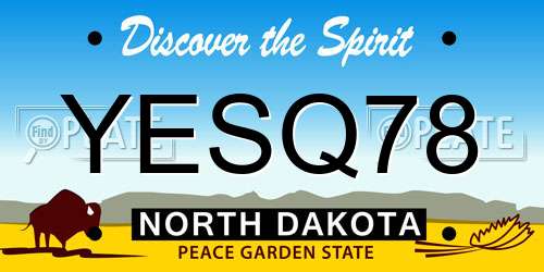 YESQ78 North Dakota License Plate