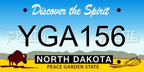 YGA156 North Dakota License Plate
