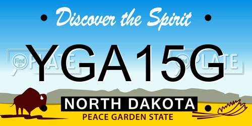 YGA15G North Dakota License Plate