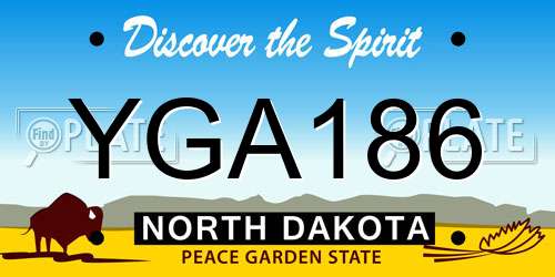 YGA186 North Dakota License Plate