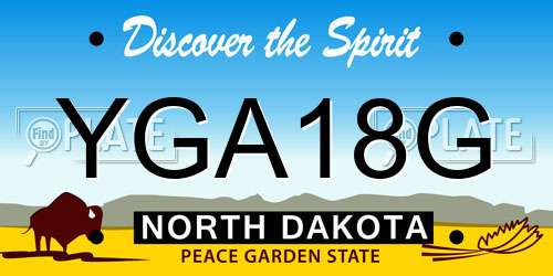 YGA18G North Dakota License Plate