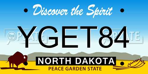 YGET84 North Dakota License Plate