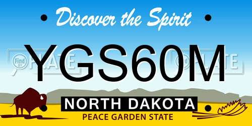 YGS60M North Dakota License Plate