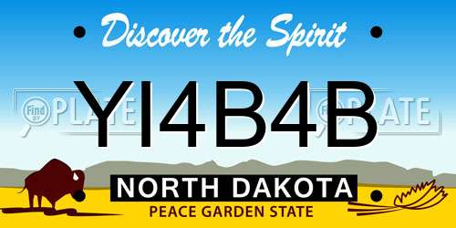 YI4B4B North Dakota License Plate