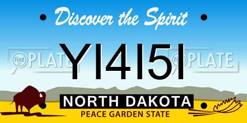 YI4I5I North Dakota License Plate