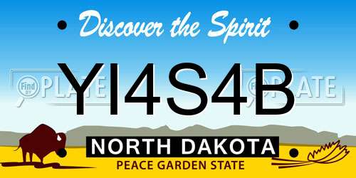 YI4S4B North Dakota License Plate