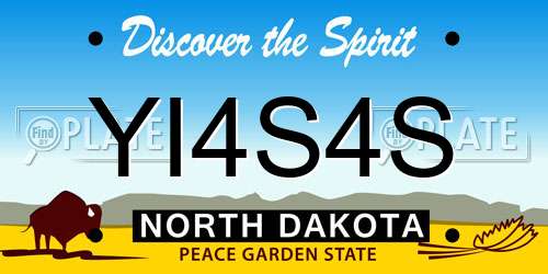 YI4S4S North Dakota License Plate