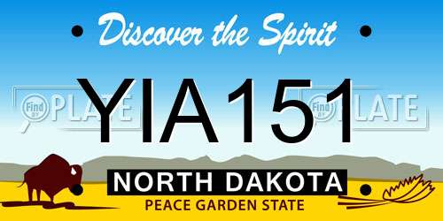 YIA151 North Dakota License Plate