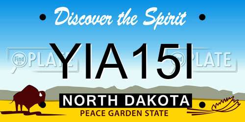 YIA15I North Dakota License Plate