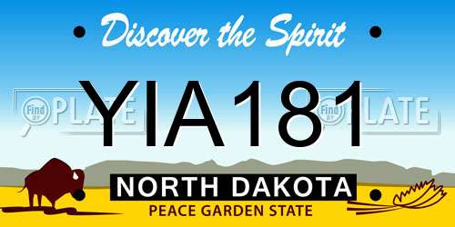 YIA181 North Dakota License Plate