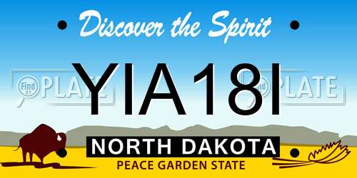 YIA18I North Dakota License Plate