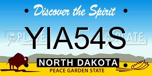YIA54S North Dakota License Plate