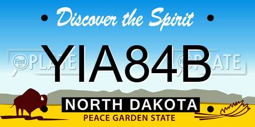 YIA84B North Dakota License Plate