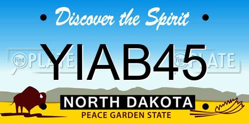 YIAB45 North Dakota License Plate