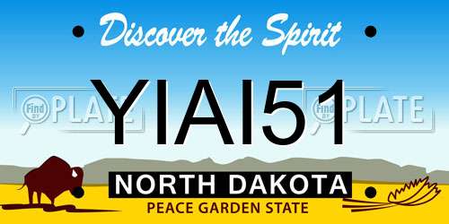 YIAI51 North Dakota License Plate