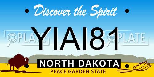 YIAI81 North Dakota License Plate