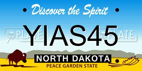 YIAS45 North Dakota License Plate