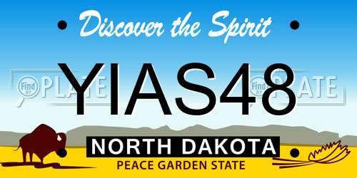 YIAS48 North Dakota License Plate
