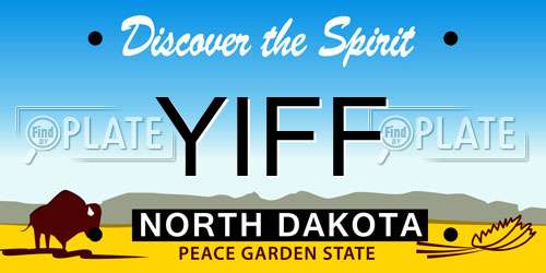 YIFF North Dakota License Plate