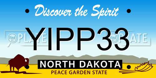 YIPP33 North Dakota License Plate