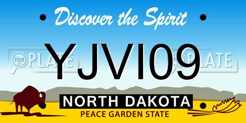 YJVI09 North Dakota License Plate