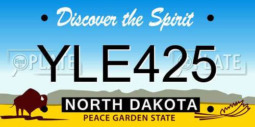 YLE425 North Dakota License Plate
