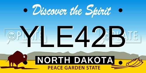 YLE42B North Dakota License Plate