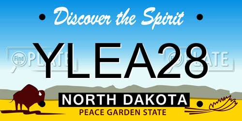 YLEA28 North Dakota License Plate