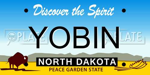 YOBIN North Dakota License Plate