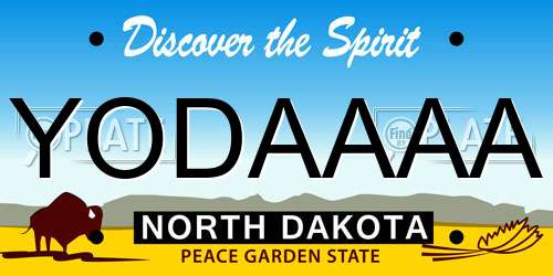 YODAAAA North Dakota License Plate